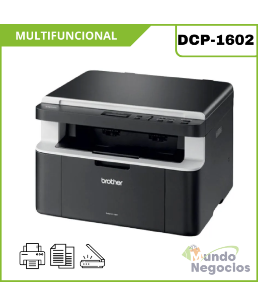 Impresora Multifuncional Monocromatica Laser Brother DCP-1602 USB ...