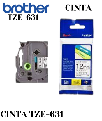 CINTA BROTHER TZE-631 BLACK ON YELLOW 1/2" (12MM)