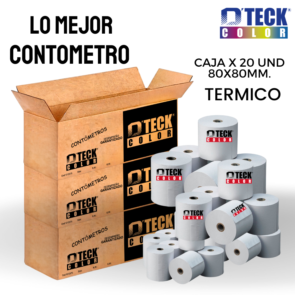 Papel Térmico Contómetro Dteck Color
