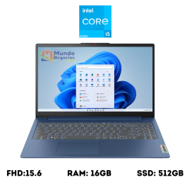 Laptop Lenovo Ideapad Slim 3 , Intel Core i5 12450h 4.60GHz , Ram 16gb , ssd 512gb , Fhd 15.6 - MUNDO NEGOCIOS