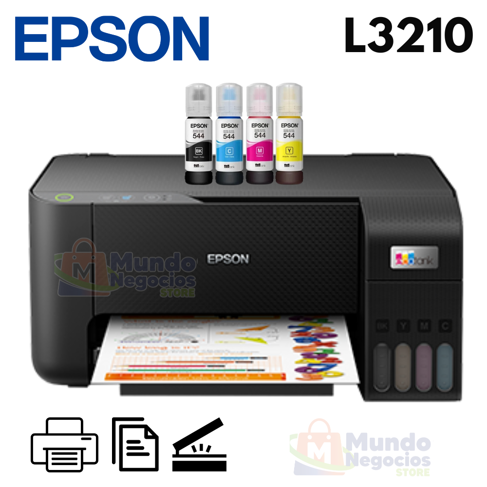 Impresora Epson EcoTank L3210 Tinta continua | Corporacion Mundo Negocios
