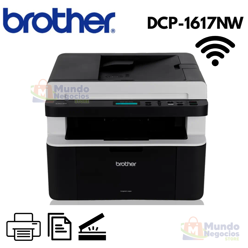 Impresora Multifuncional Laser Monocromatico DCP-1617NW Wifi ADF - Mundo Negocios