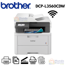 Impresora Laser Multifuncional Color Brother DCP-L3560CDW Wifi Duplex adf - Mundo Negocios