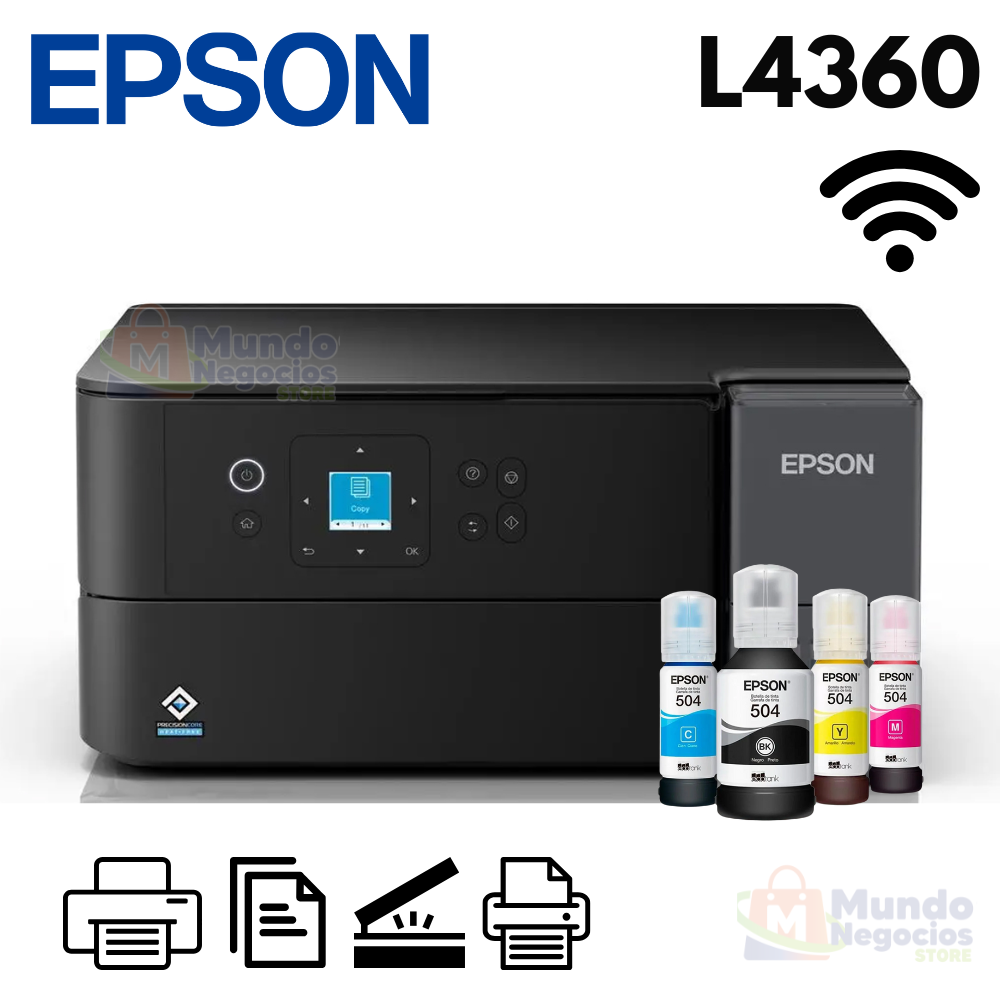 Impresora Multifuncional Epson EcoTank L4360 Duplex WiFi | Corporación Mundo Negocios