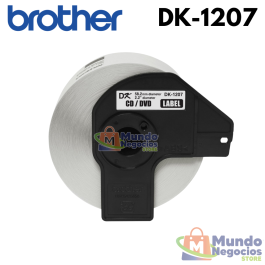 CINTA DK-1207 BROTHER (58mm x 58mm), CD/ DVD, 100 ETIQUETAS-MUNDO NEGOCIOS