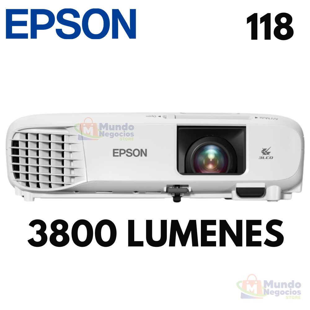 Proyector Epson Powerlite 118 3800 Lumenes 1024x768 XGA - Mundo Negocios