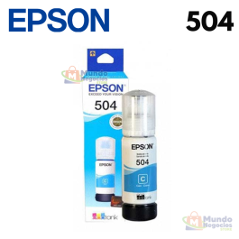 Tinta Epson 504 Cyan Botella 70ML  L4260 L4360 L6270 L6370 - Corporacion Mundo negocios