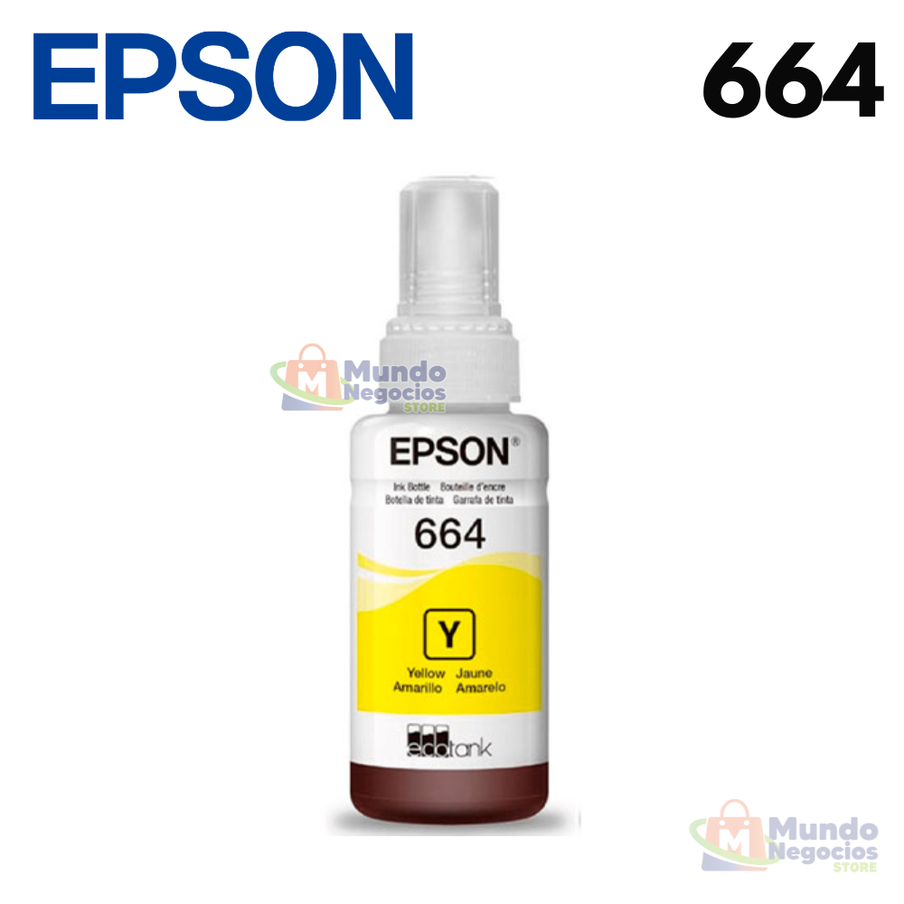 Tinta Botella  Epson 664 Yellow 70ML - Corporacion Mundo Negocios