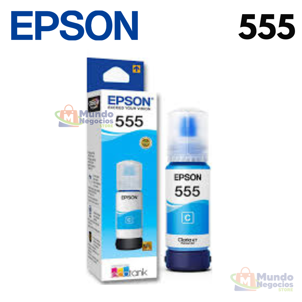 Tinta Botella Epson T555 Cyan L8160 L8180 - Corporacion Mundo Negocios