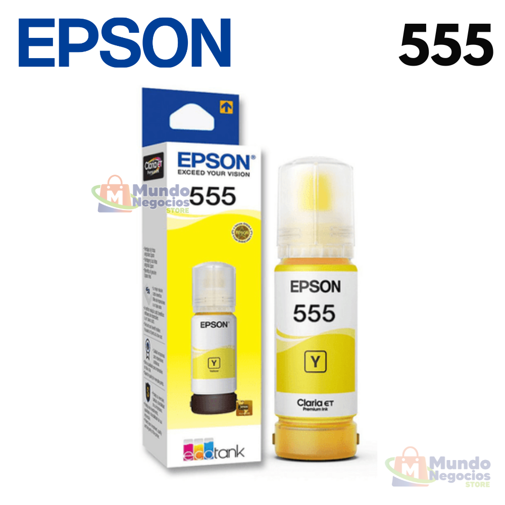 Tinta Botella Epson 555 Yellow 70ML L8160 L8180 - CorporacionMundo Negocios