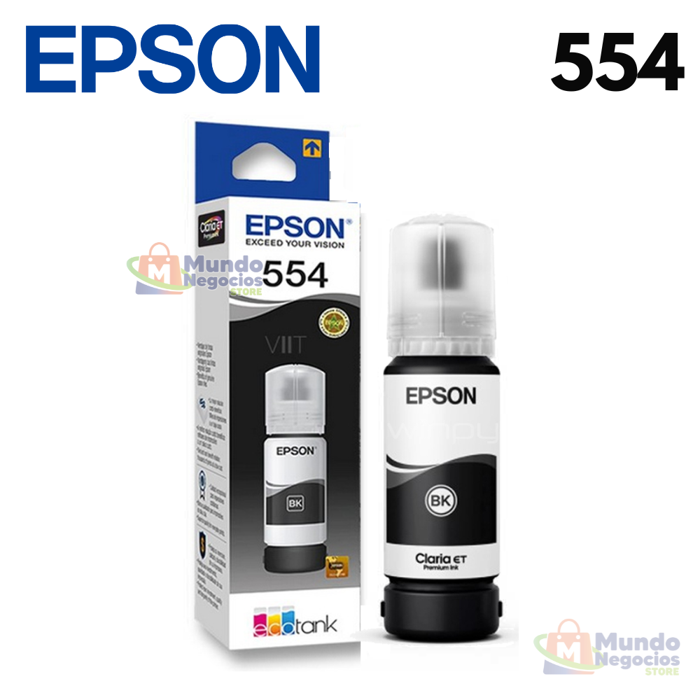 Tinta Botella Epson 554 Black 70ML L8160 L8180 - Corporacion Mundo Negocios