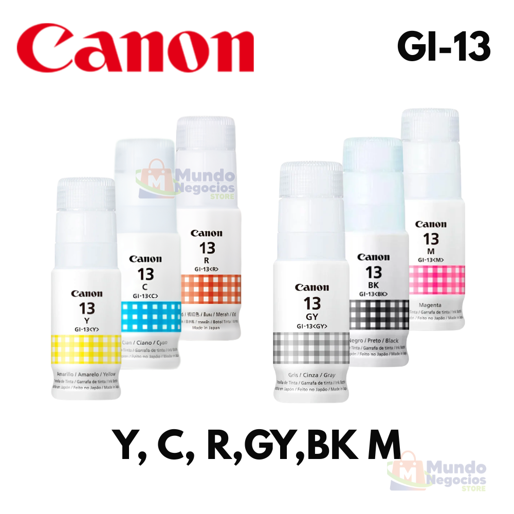 Juego de botellas de tintas CANON GI-13 | Corporación Mundo Negocios