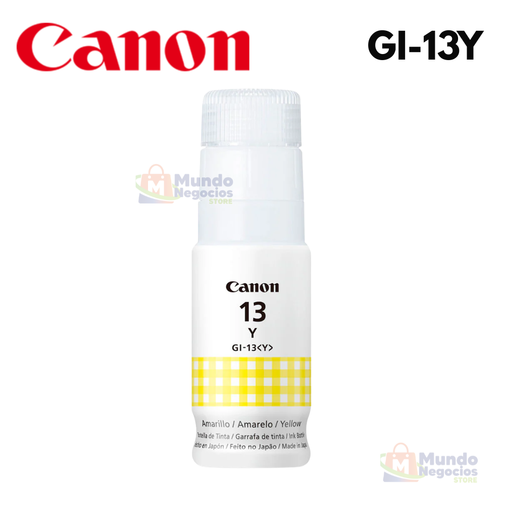 Botella de tinta CANON GI-13 YELLOW | Corporación Mundo Negocios