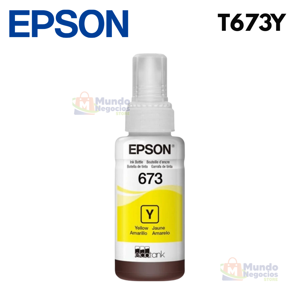 Botella de tinta EPSON 673Y Yellow | Corporación Mundo Negocios