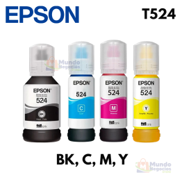 Pack de Botellas de Tinta T524 BK,CY,M,Y 70ml Epson | Corporacion Mundo Negocios