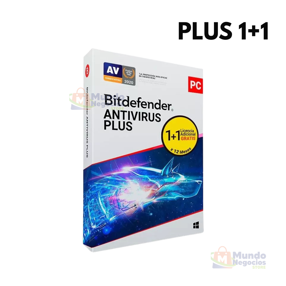 BITDEFENDER ANTIVIRUS PLUS 1+1 PC 12 MESES  Corporación Mundo Negocios