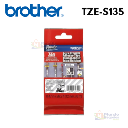 Cinta BROTHER TZE-S135 Blanco Con Transparente 12mm X 8mm | Corporación Mundo Negocios