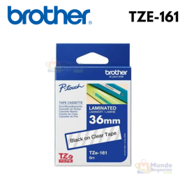 Cinta BROTHER TZE-161 negro sobre transparente 36mm X 8m | Corporación Mundo Negocios