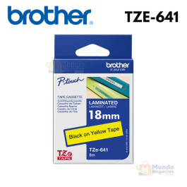 Cinta BROTHER TZE-641 Negro Con Amarillo 18mm X 8m | Corporación Mundo Negocios
