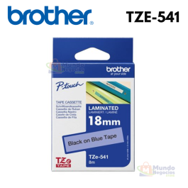 Cinta BROTHER TZE-541 negro con azul 18mm X 8m | Corporación Mundo Negocios