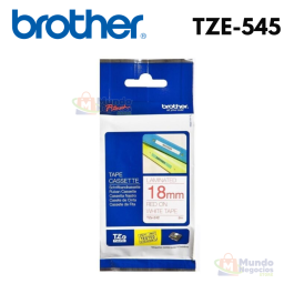 Cinta BROTHER TZE-545 blanco sobre azul 18mm X 8m | Corporación Mundo Negocios