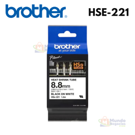 Cinta BROTHER TERMOCONTRAIBLE HSE-221 8.8mm X 1.5mts blanco sobre negro | Corporación Mundo Negocios