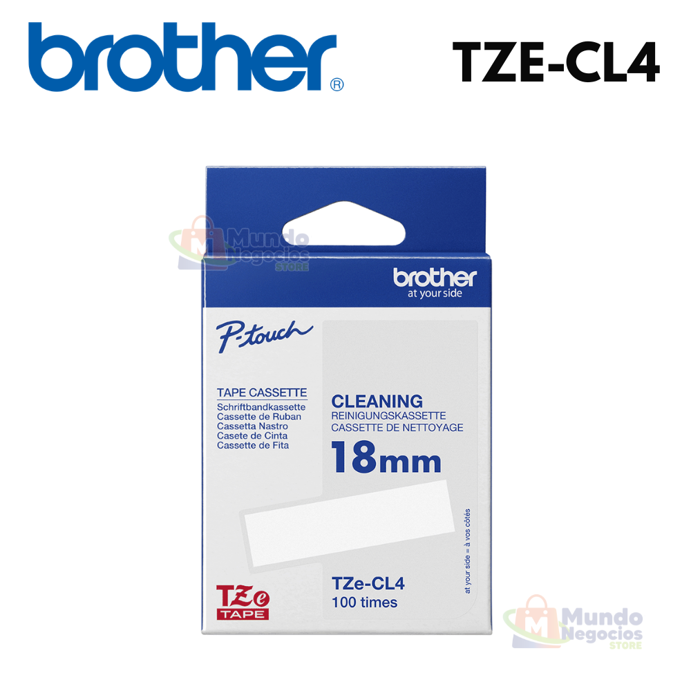 Cinta BROTHER TZE-CL4 de limpieza 18mm para 100 usos | Corporación Mundo Negocios