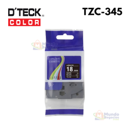 Cinta D´TECK COLOR TZC-345 blanco sobre negro 18MMX8M | Corporación Mundo Negocios