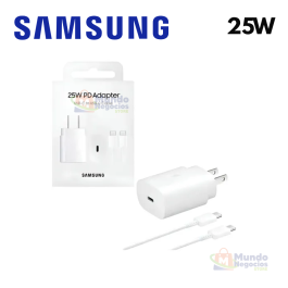 Cargador SAMSUNG 25W entrada C blanco | Corporación Mundo Negocios