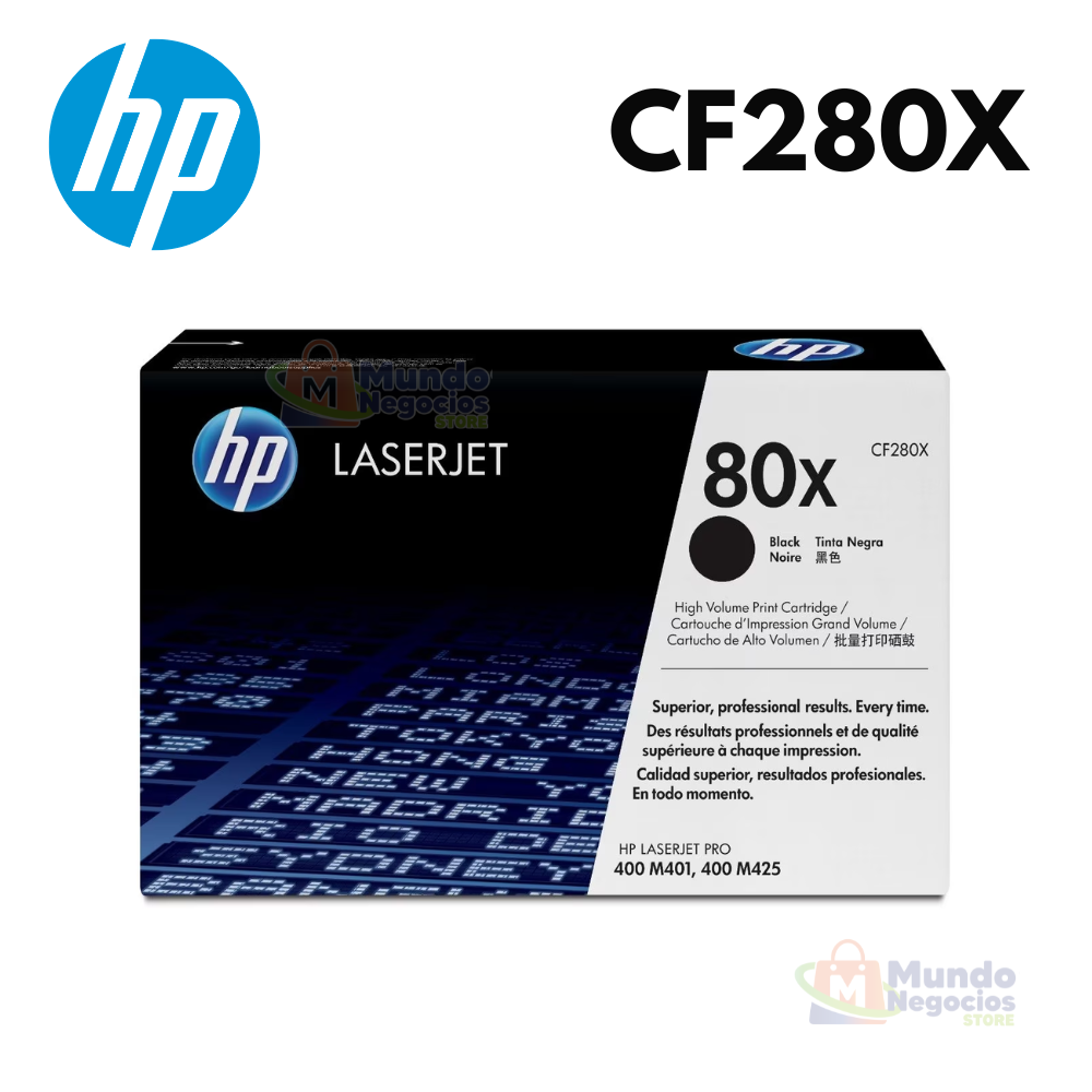 Tóner HP LaserJet 80X (CF280X) |  Corporación Mundo Negocios